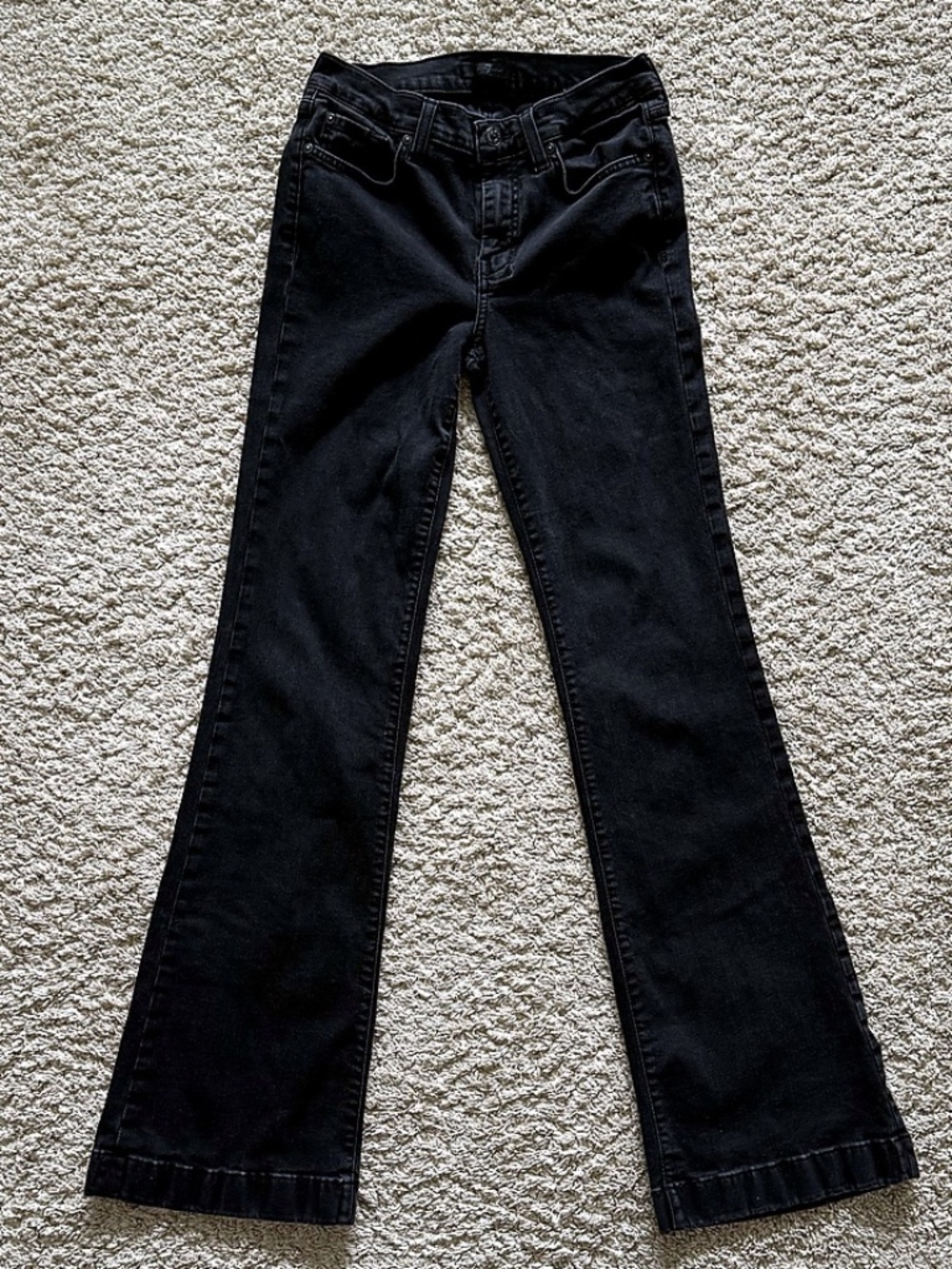 7 For All Mankind Black Bootcut Jeans – Women’s Size 27 – Soft Stretch Denim